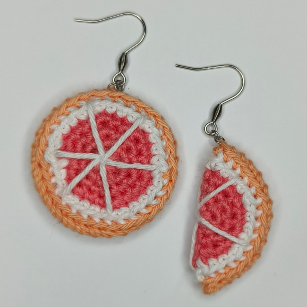 Boucles d'oreilles tranches de pamplemousse
