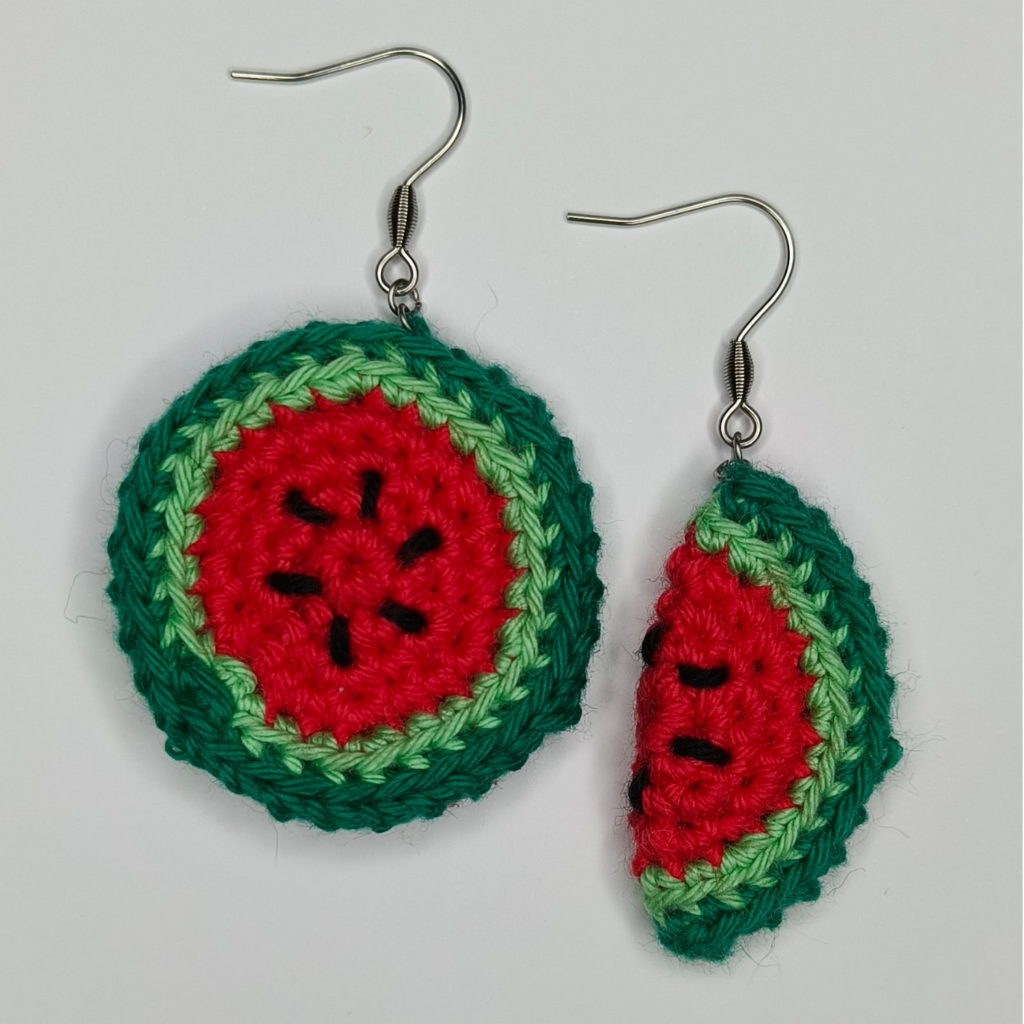 Boucles d'oreilles tranches de pastèque